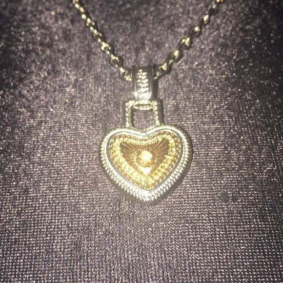 Silver and gold tone with white sapphire heart - Picture 8 of 8